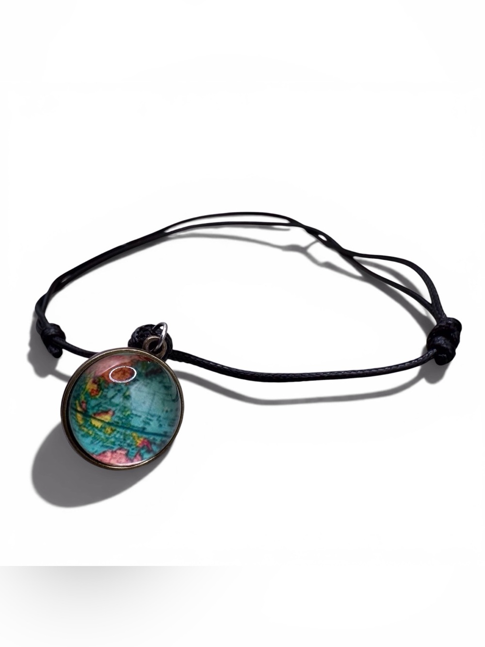 Map Globe Earth Sphere Pendant Adjustable necklace- one size
